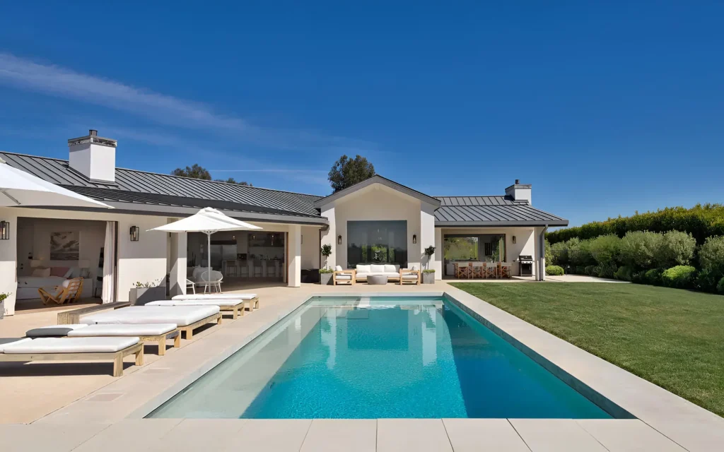 backyard home with pool